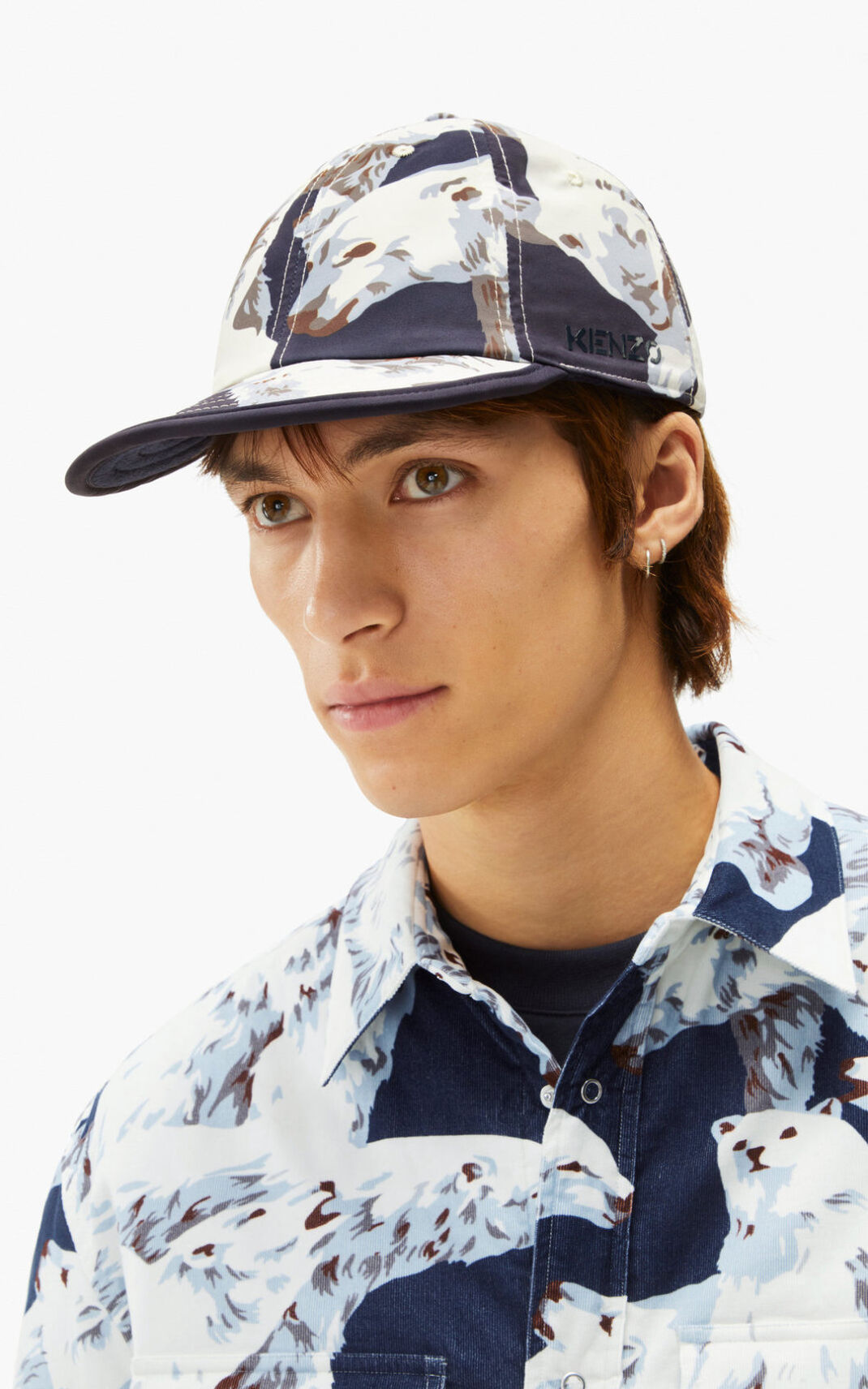 Kenzo Polar Bear The 冬 Capsule reversible baseball キャップ メンズ 青 黒 - HNDZRF197